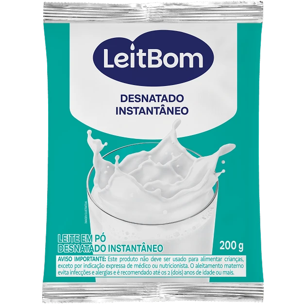 Leite em Pó Instantâneo Desnatado 200g LeitBom